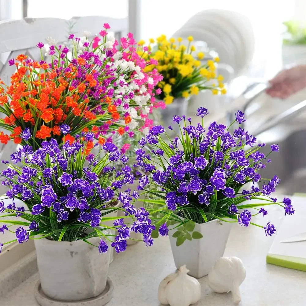 Silk Flowers - 10 Bundles Artificial Garden Decor!