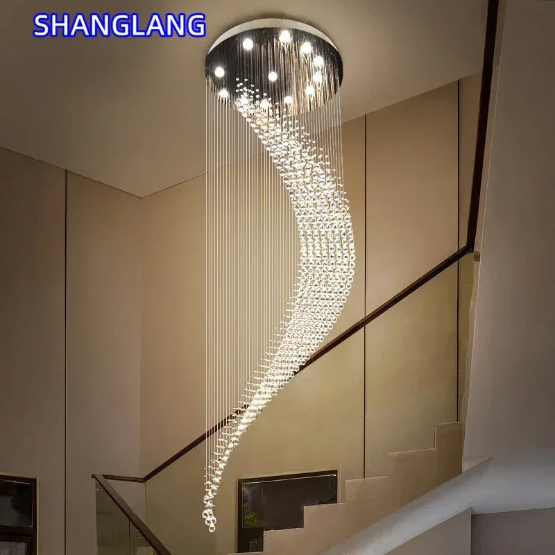 Modern Spiral Crystal Chandelier