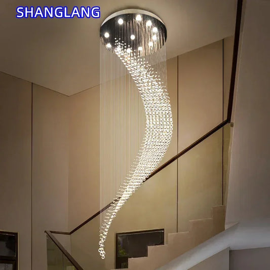 Modern Spiral Crystal Chandelier