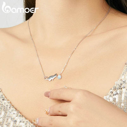 925 Sterling Silver Cat Playing Ball - Shop Jobie