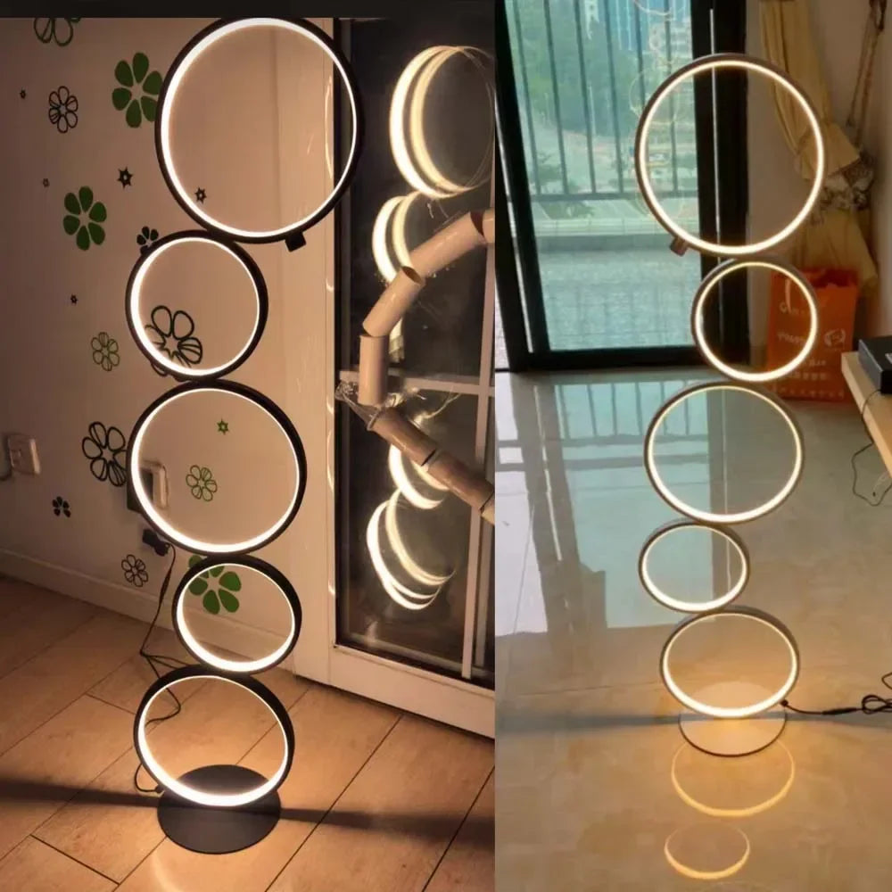 Minimalist LED Stacking Circles Floor Lamp