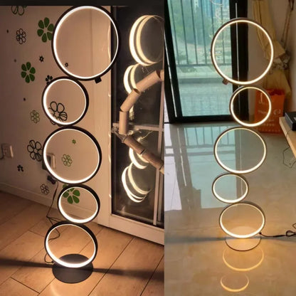 Minimalist LED Stacking Circles Floor Lamp
