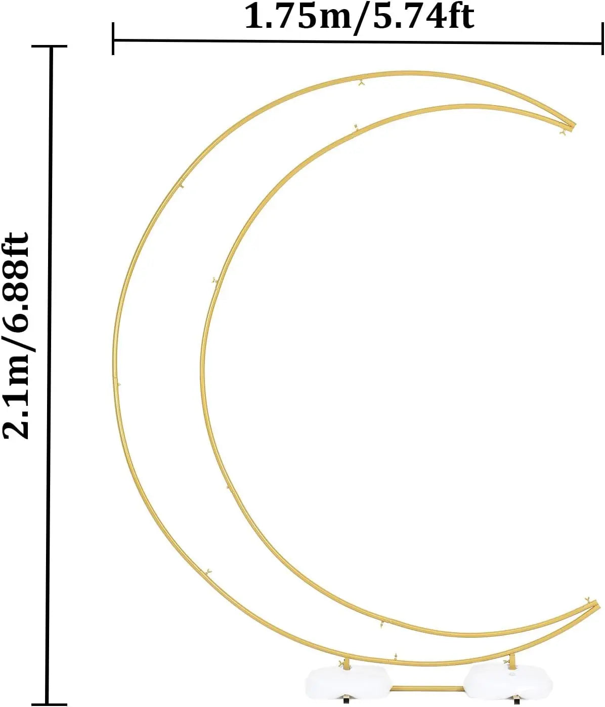6.9ft Curved Moon Arch Stand & Party Backdrop