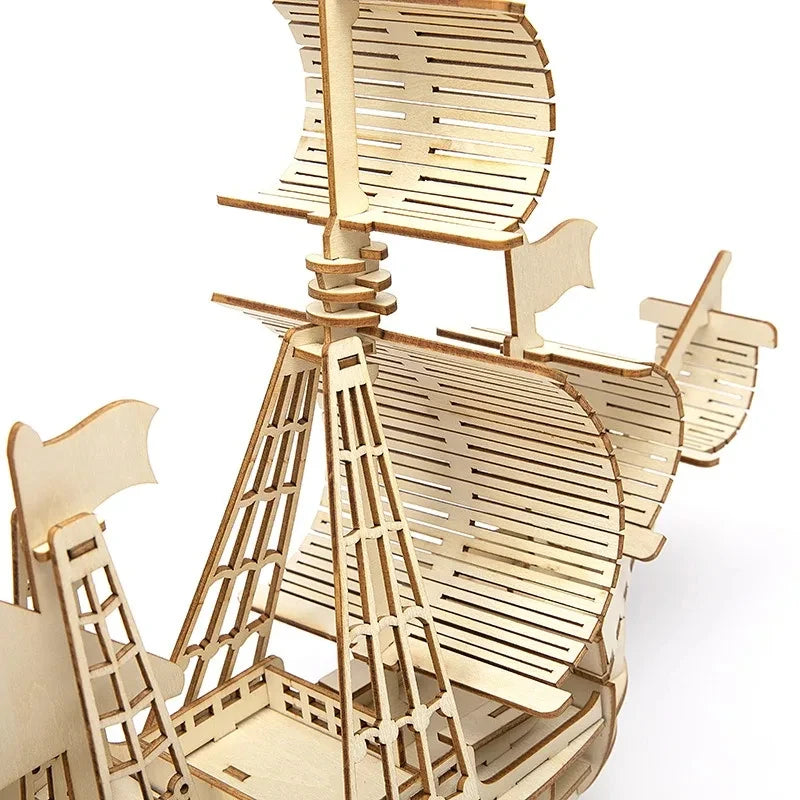 3D Wooden Puzzle Kits - Schooner 56pc