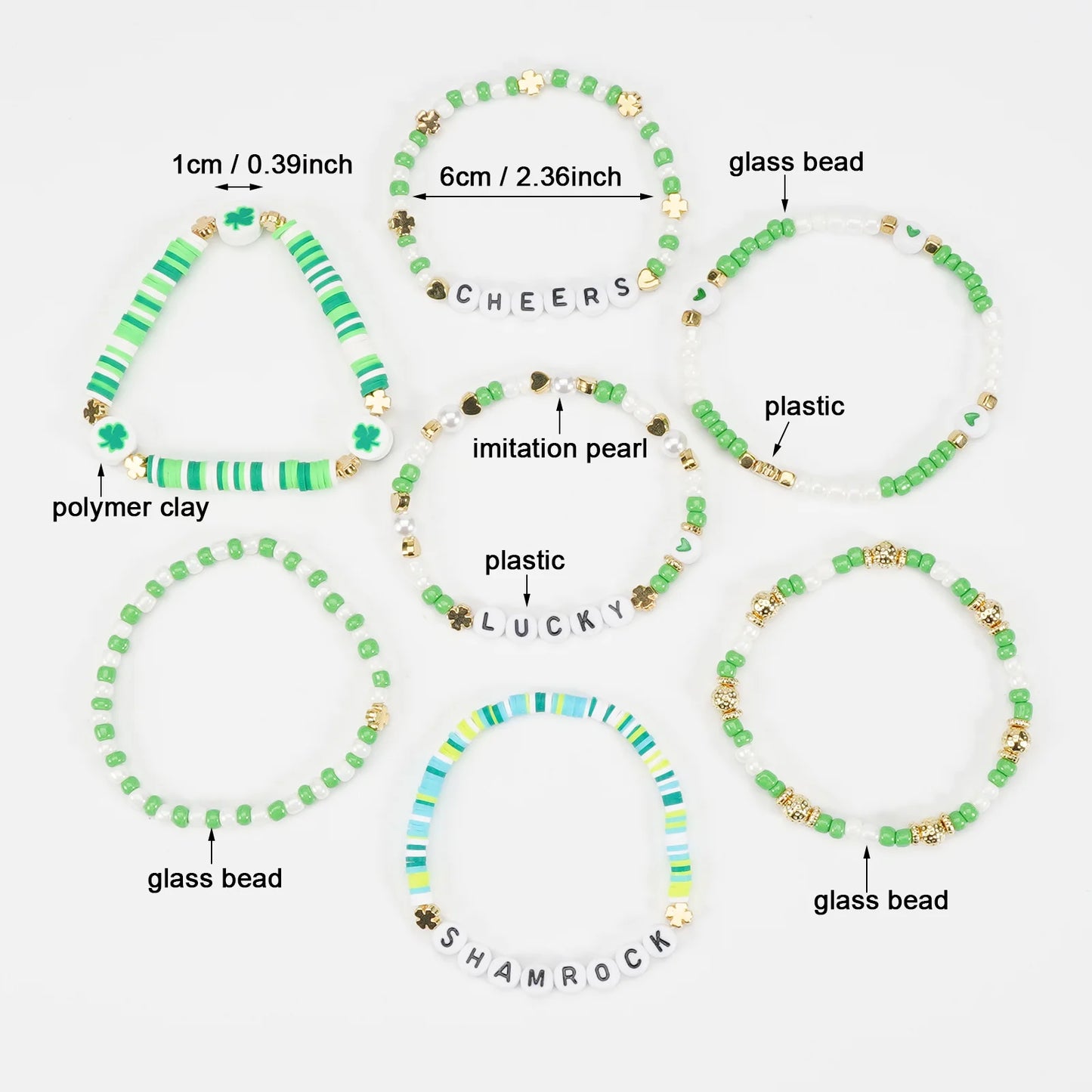 Lucky Shamrock Clover Party Favor Fashion Bracelets