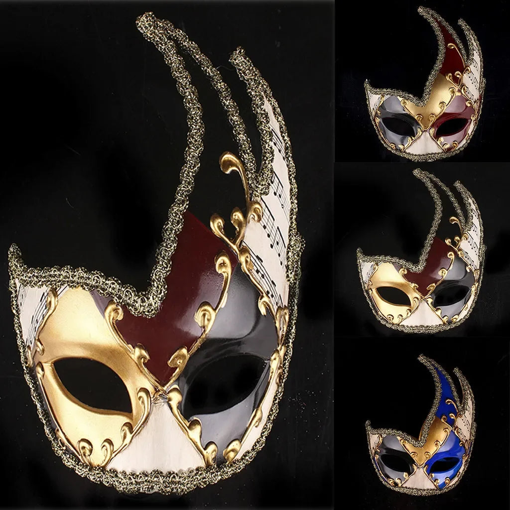 Mardi Gras & Masquerade  Mask - Vintage Venetian Checkered