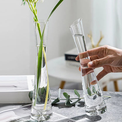 Elegant Transparent Glass Flower Vase