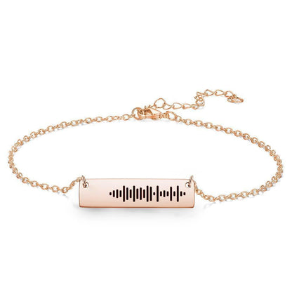 Scannable Custom Music Engraved Bar Anklet