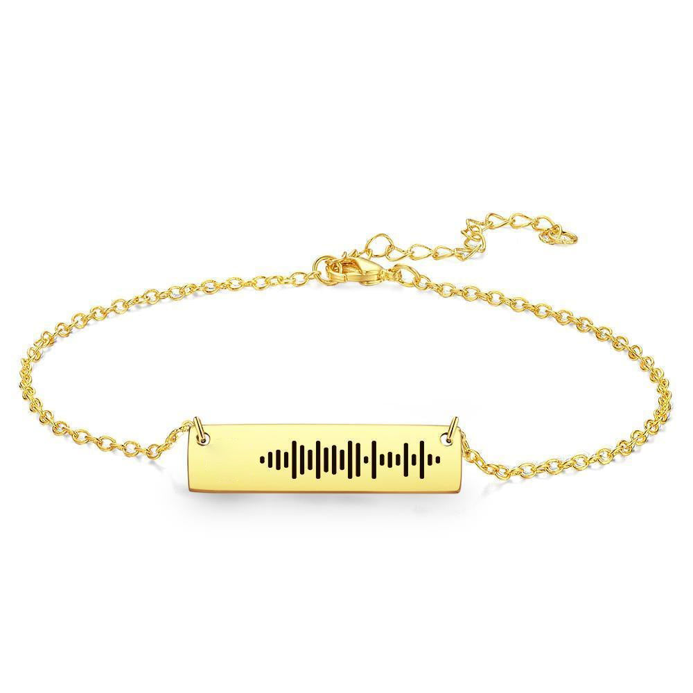 Scannable Custom Music Engraved Bar Anklet