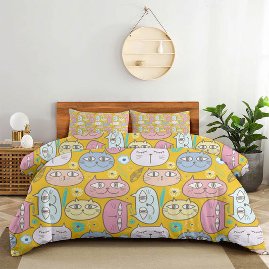 3pc Cuddly Cat Face Bedding Set - Shop Jobie