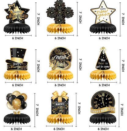 New Year Party Honeycomb Decorations