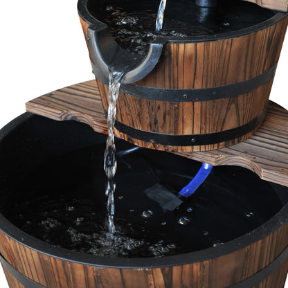 2-Tier Rustic Barrel Fountain – Your Backyard’s New Favorite Sound