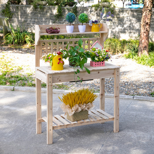 Fir Wood Garden Planting Table