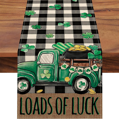 St Patrick Lucky Four-Leaf Clover Table Runners