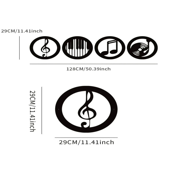 4pc Music Themed Wall Art Decor Set