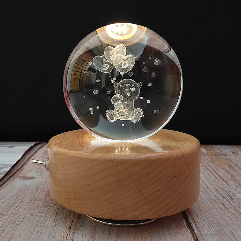 Crystal Ball Luminous Rotating Music Box