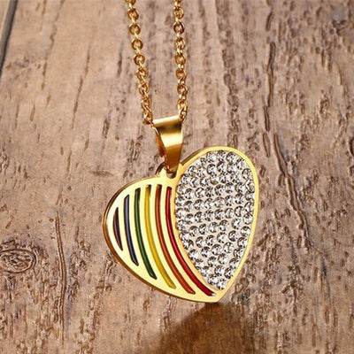 LGBT Heart Pendant Necklace - Shop Jobie