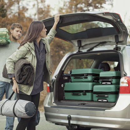 4pc Vertical Stripe 4-in-1 ABS Luggage Set