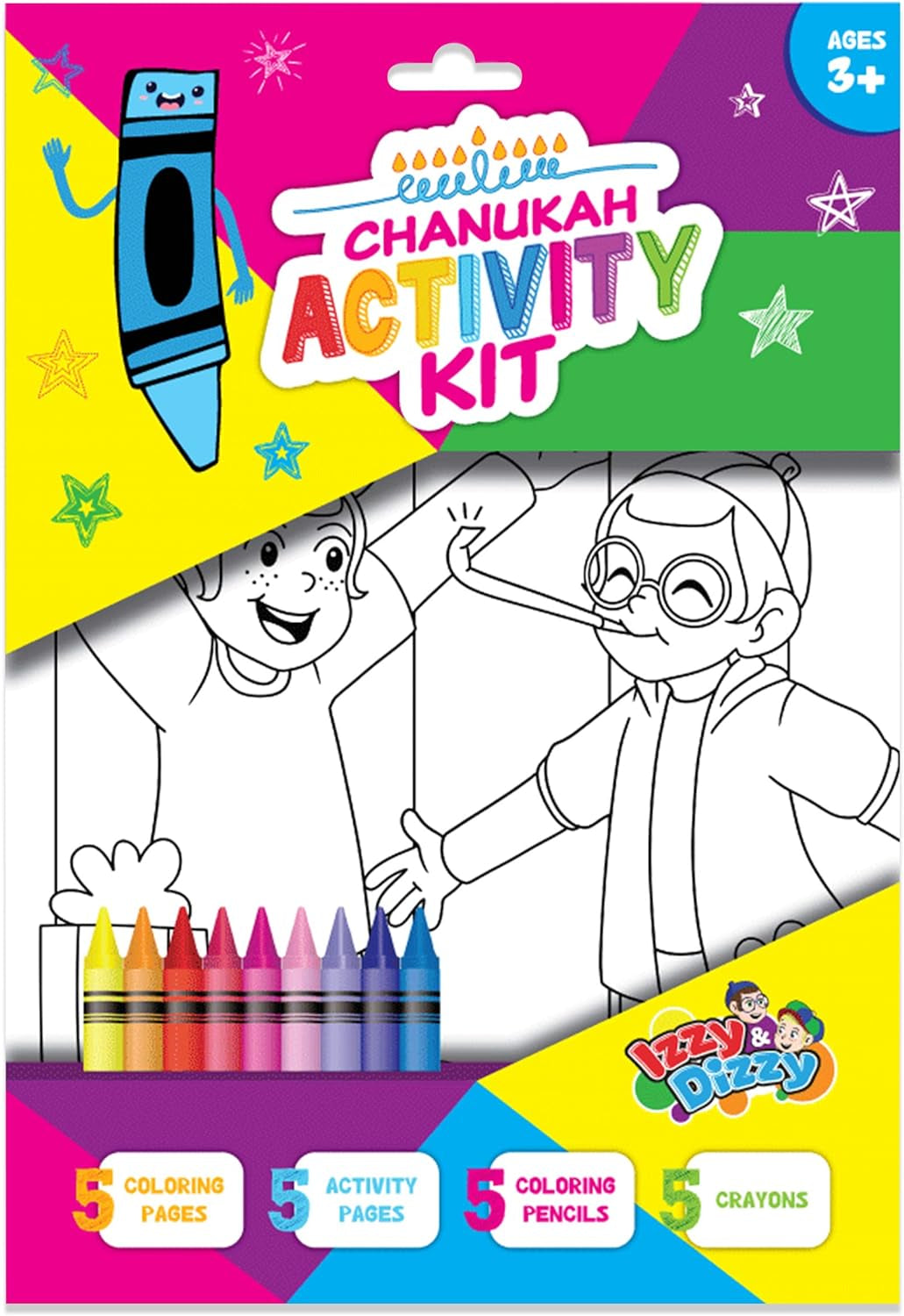 Hanukkah Coloring and Activity Set - Great for Partys and Gifts- Chanuka Color and Activity Kit