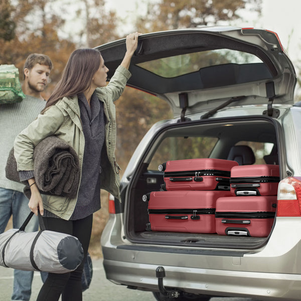 4-in-1 Luggage Set - Retro Red
