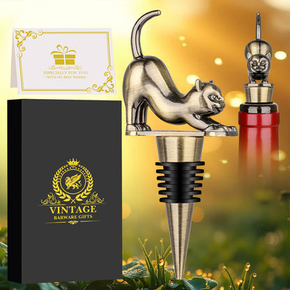 Stretch Cat Wine Stopper Gift Set