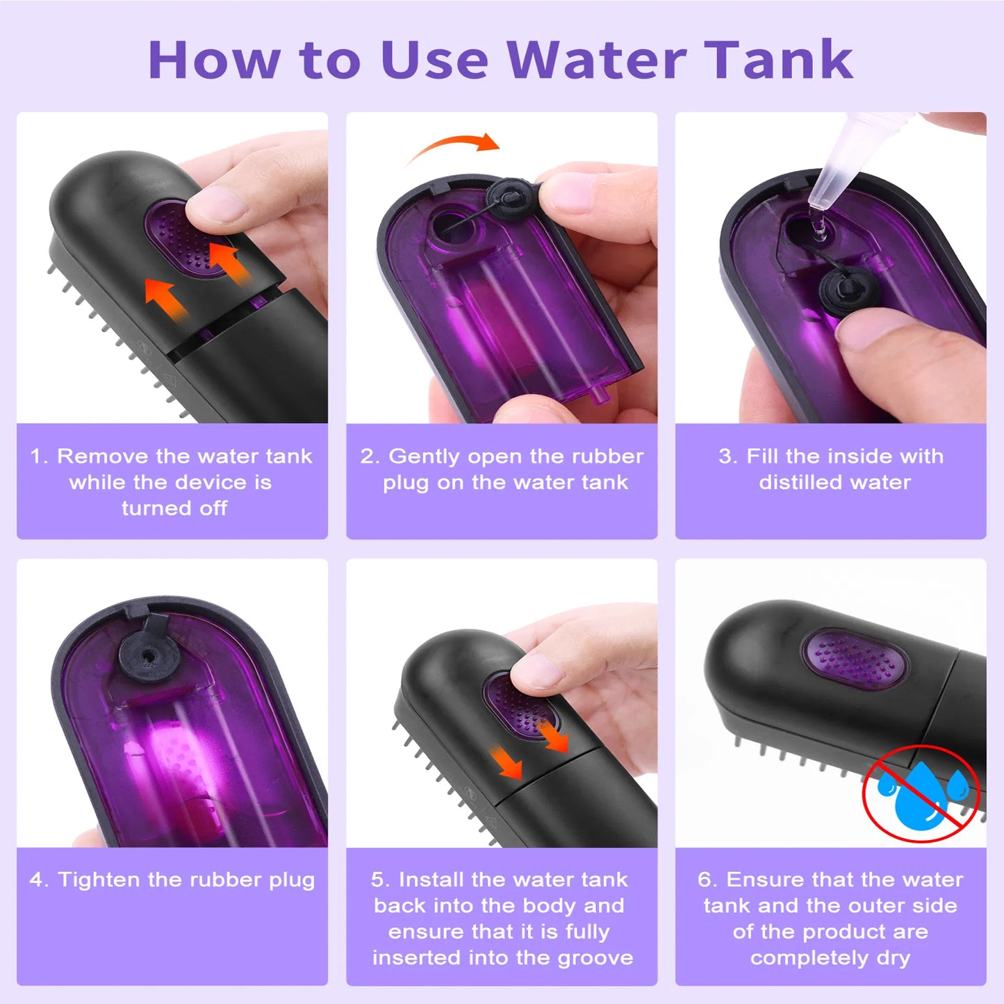 3-Temp Hair Steam Straightening Brush