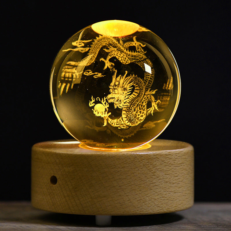 Crystal Ball Luminous Rotating Music Box