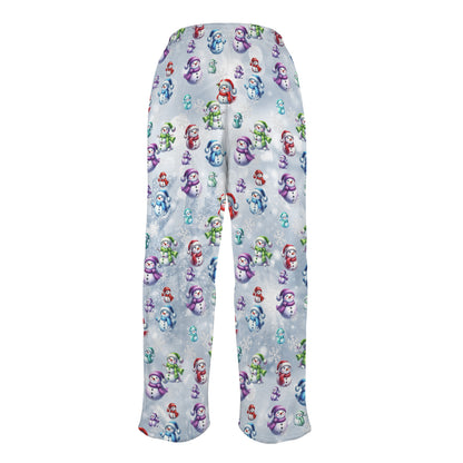 Cozie Hugs Snowman Women's Pants - Blue