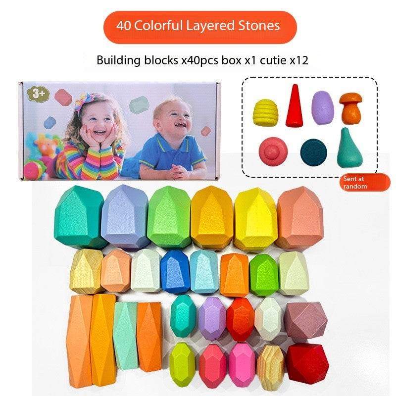 Montessori Principled Stacked Stone Wooden Blocks - Shop Jobie