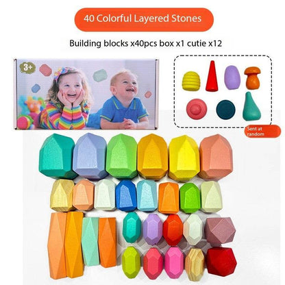 Montessori Principled Stacked Stone Wooden Blocks - Shop Jobie