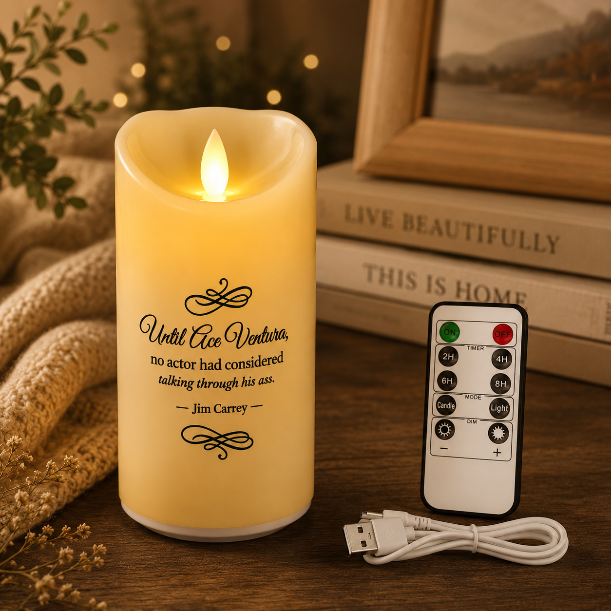 Flameless Led Candle w/Humorous Quotes