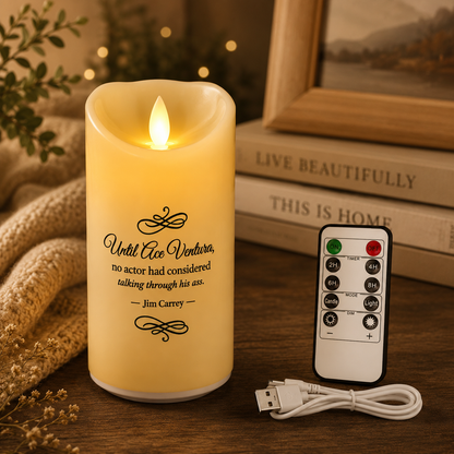 Flameless Led Candle w/Humorous Quotes