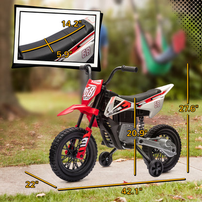12V Kids Electric Motorcycle w/Rear Suspension & Music, Red