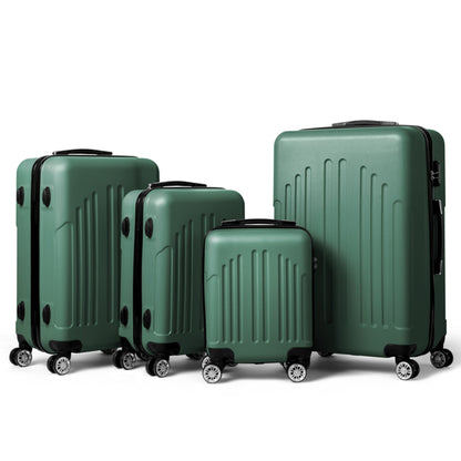 4pc Vertical Stripe 4-in-1 ABS Luggage Set