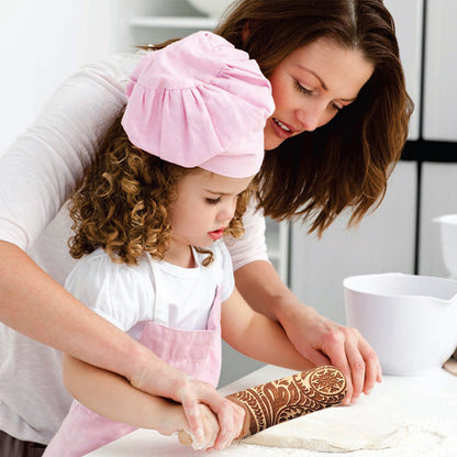 Embossing Rolling Pin w/Snowflake Vine Pattern