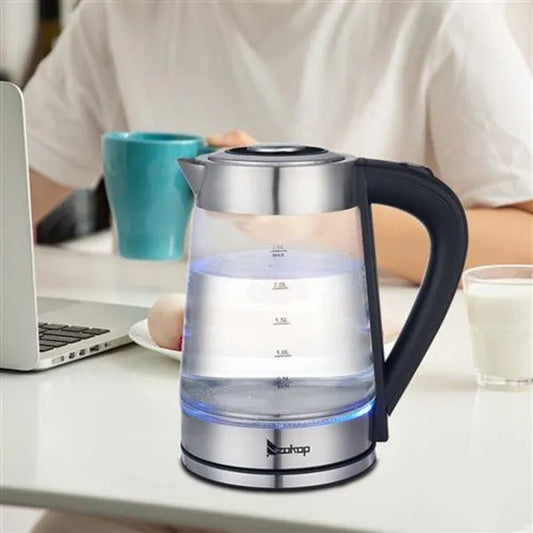 1200W 2.5L Electric Kettle With Blue Glass