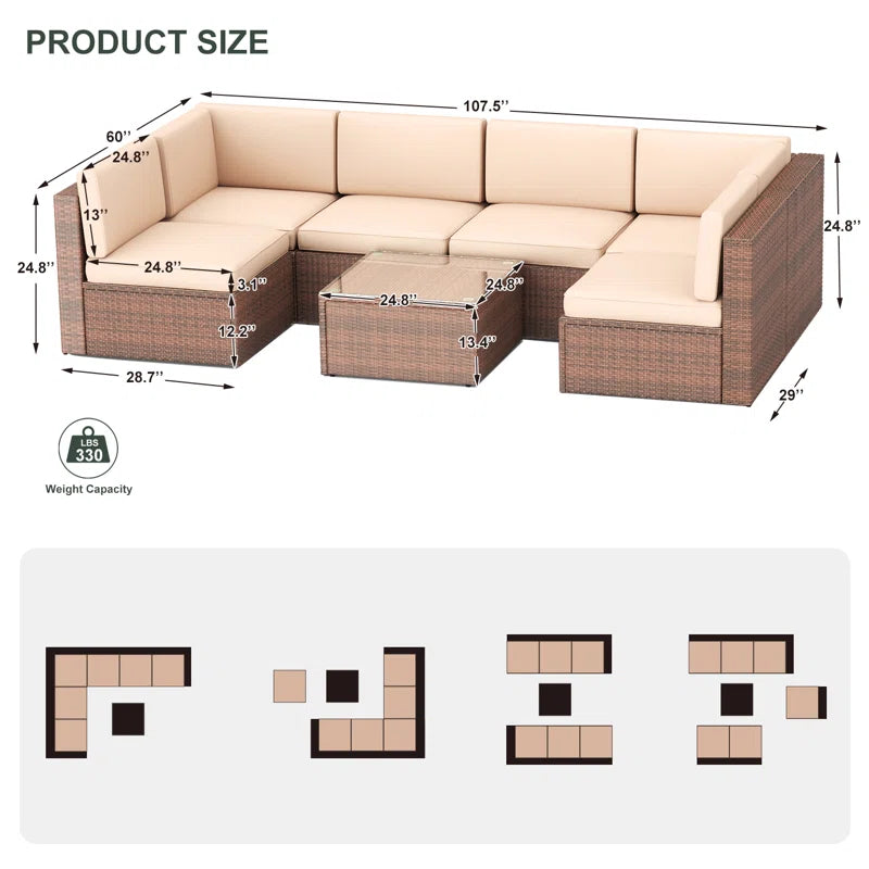 Medan 6 - Person Outdoor Seating Group with Cushions