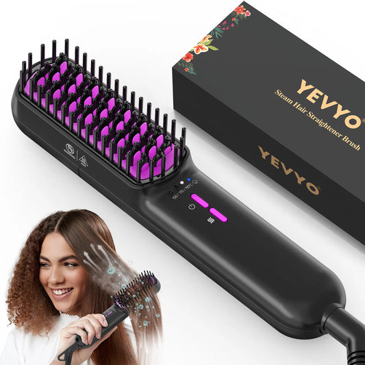 3-Temp Hair Steam Straightening Brush