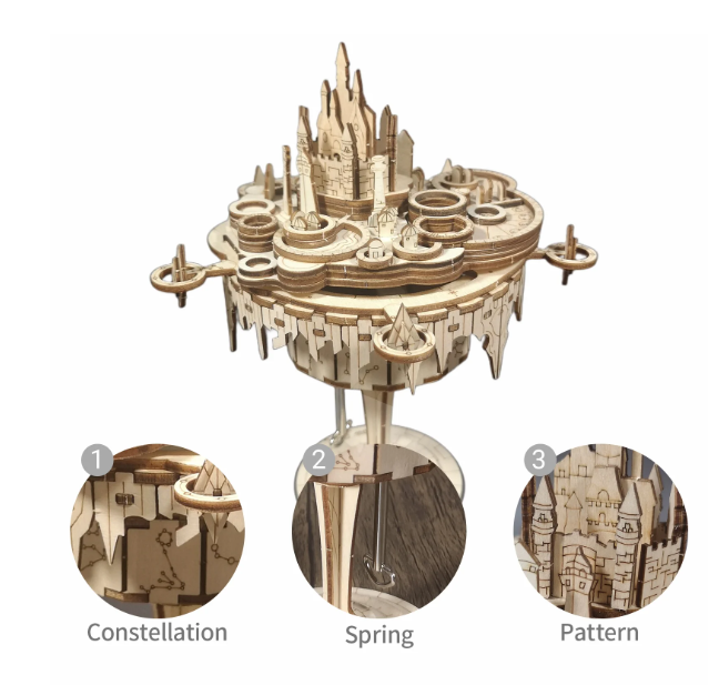 3D Wooden Castle 142pc DIY Puzzle w/Musical Movement