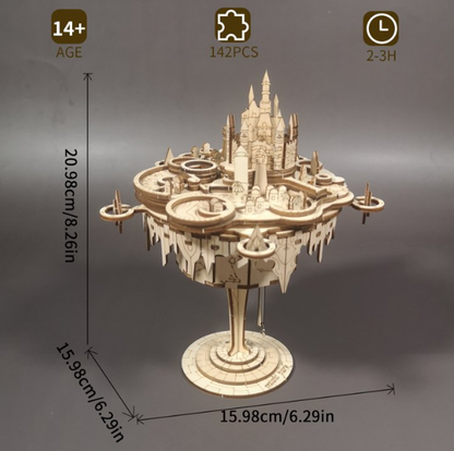 3D Wooden Castle 142pc DIY Puzzle w/Musical Movement