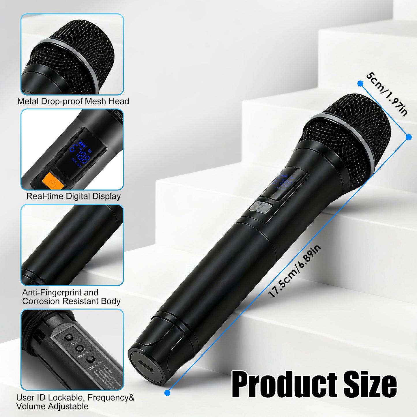 2pk UHF Wireless Microphone Set