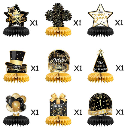 New Year Party Honeycomb Decorations