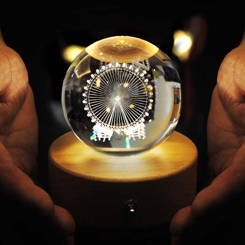 Crystal Ball Luminous Rotating Music Box