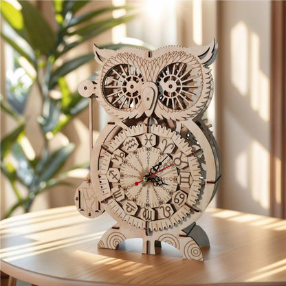 3D Wooden Puzzle Kits - 86pc Owl Clock Model