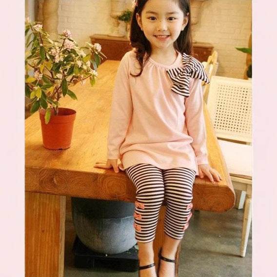 Stylin' 2pc Striped Bow-Top and Striped Legging - Shop Jobie