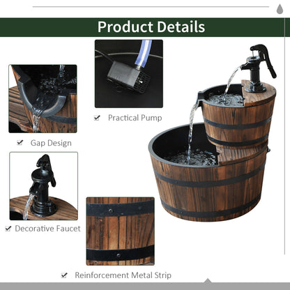 2-Tier Rustic Barrel Fountain – Your Backyard’s New Favorite Sound