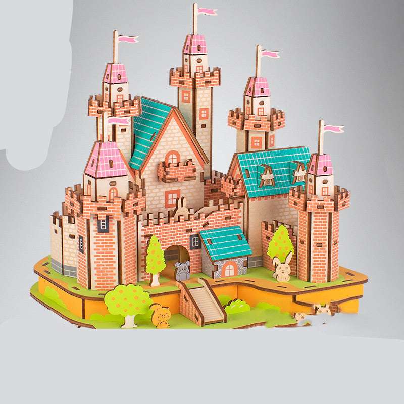 3D Wooden Puzzles - DIY Sailboat, Pirate Ship, & Castle