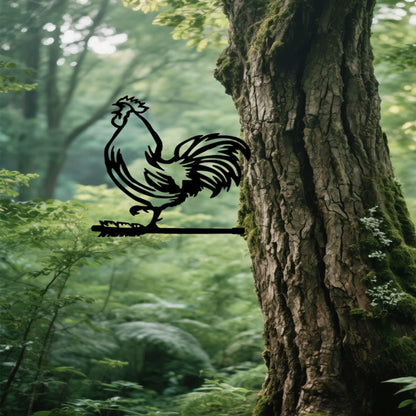 Silhouette - Iron Rooster Tree Hugger Line Art