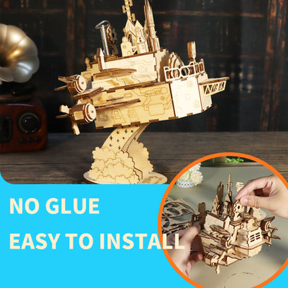 3D Wooden Puzzles Kits - 180pc Moving Castle Music Box