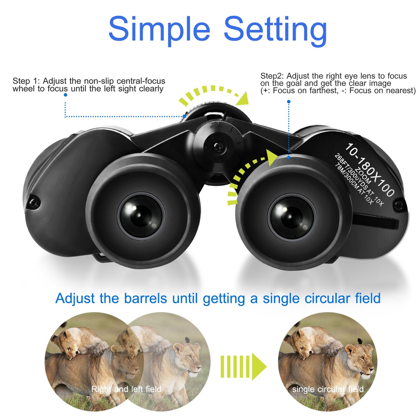 Soft Grip Portable 8x50mm Binoculars